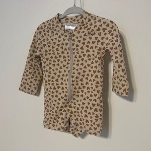 H&M Textured Heart One Piece Swimsuit